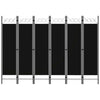 6-Paneelinen tilanjakaja 240x180 cm musta