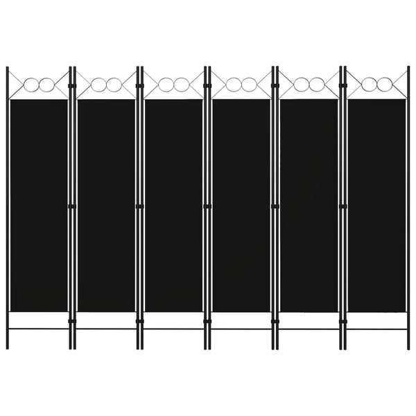 6-Paneelinen tilanjakaja 240x180 cm musta