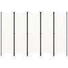 5-paneelinen tilanjakaja valkoinen 250x180 cm
