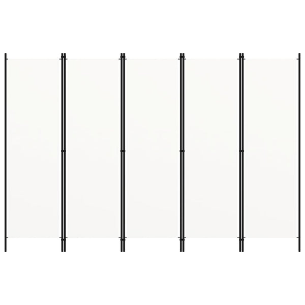 5-paneelinen tilanjakaja valkoinen 250x180 cm