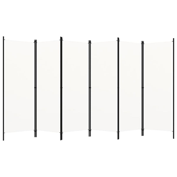6-paneelinen tilanjakaja valkoinen 300x180 cm