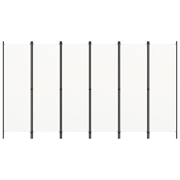6-paneelinen tilanjakaja valkoinen 300x180 cm