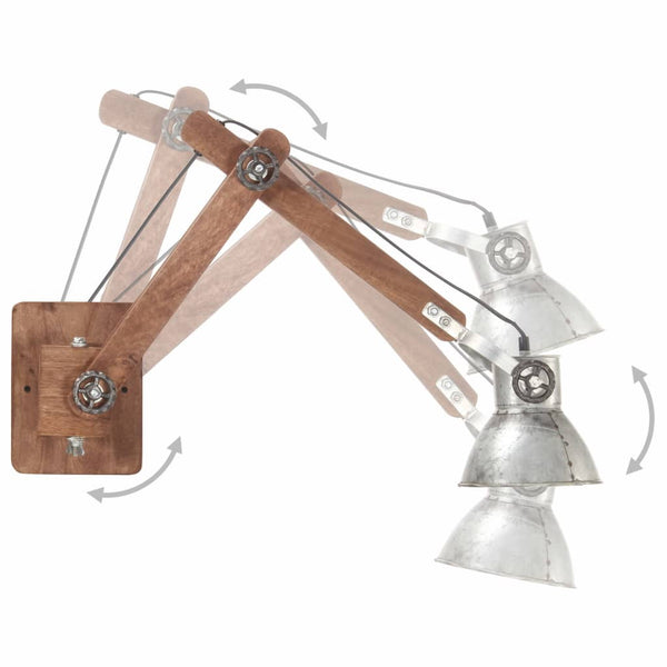 Hopea teollisuustyylinen seinävalaisin Milenca (pyöreä e27)