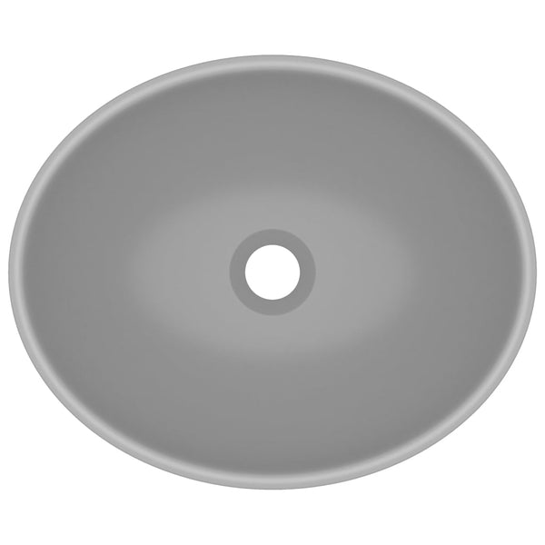 Ylellinen pesuallas ovaali matta vaaleanharmaa 40x33 cm keraami