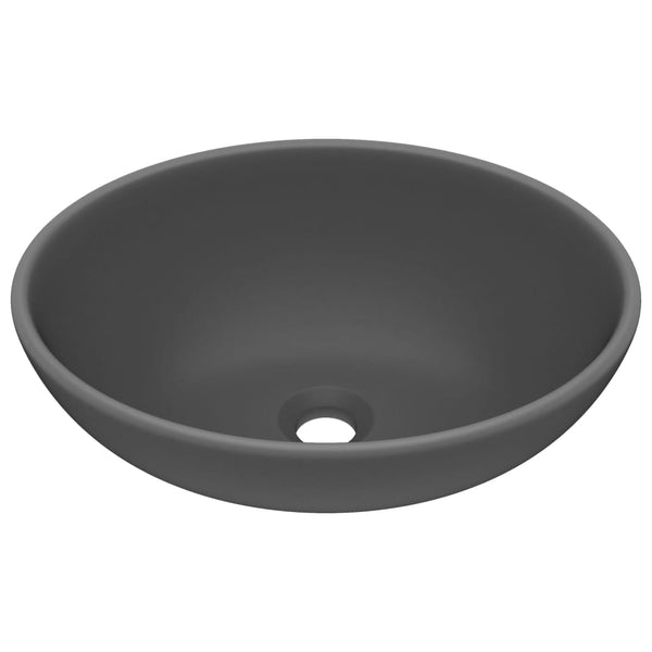 Ylellinen pesuallas ovaali matta tummanharm. 40x33cm keraaminen