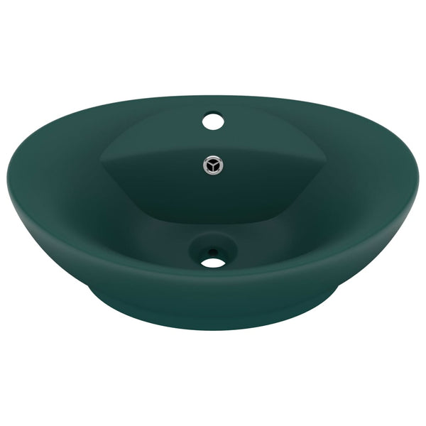 Ylellinen pesuallas ovaali matta tummanvihreä 58,5x39cm keraami