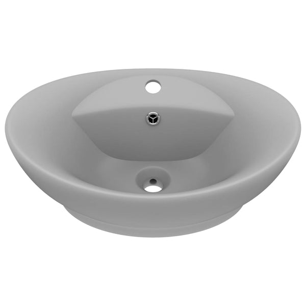 Ylellinen pesuallas ovaali matta vaaleaharmaa 58,5x39cm keraami