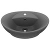 Ylellinen pesuallas ovaali matta tummaharmaa 58,5x39 cm keraami