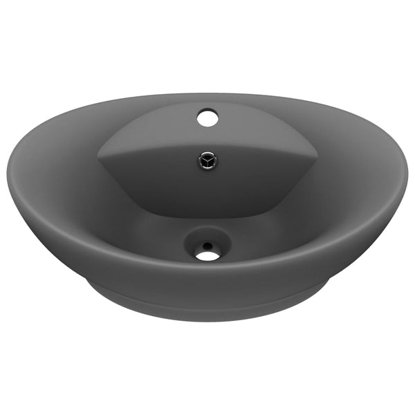 Ylellinen pesuallas ovaali matta tummaharmaa 58,5x39 cm keraami