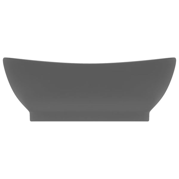 Ylellinen pesuallas ovaali matta tummaharmaa 58,5x39 cm keraami