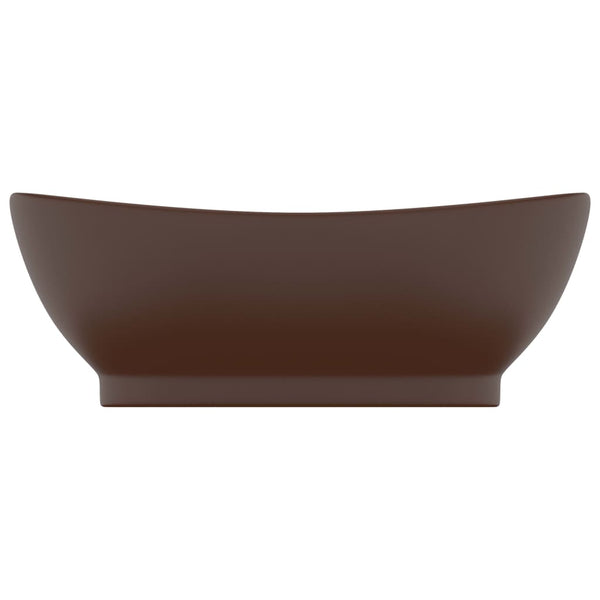 Ylellinen pesuallas ovaali matta tummanruskea 58,5x39cm keraami