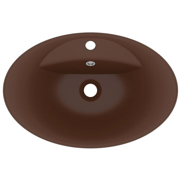 Ylellinen pesuallas ovaali matta tummanruskea 58,5x39cm keraami