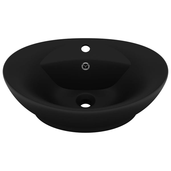 Ylellinen pesuallas ovaali matta musta 58,5x39 cm keraami