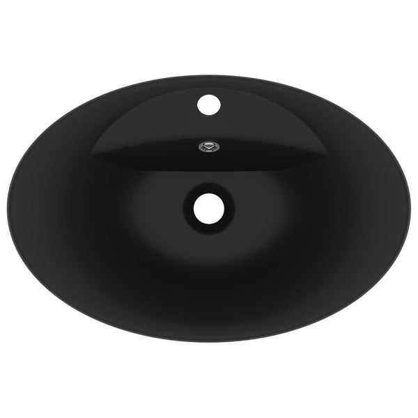 Ylellinen pesuallas ovaali matta musta 58,5x39 cm keraami