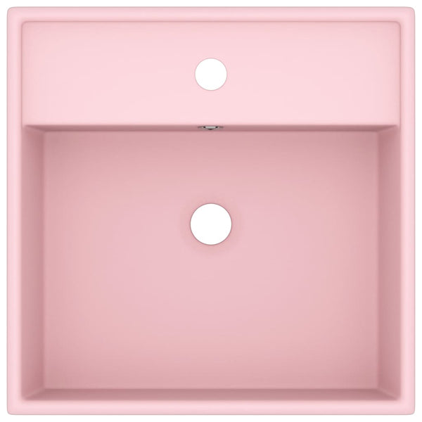 Ylellinen pesuallas ylivuotoaukolla pinkki 41x41 cm keraami