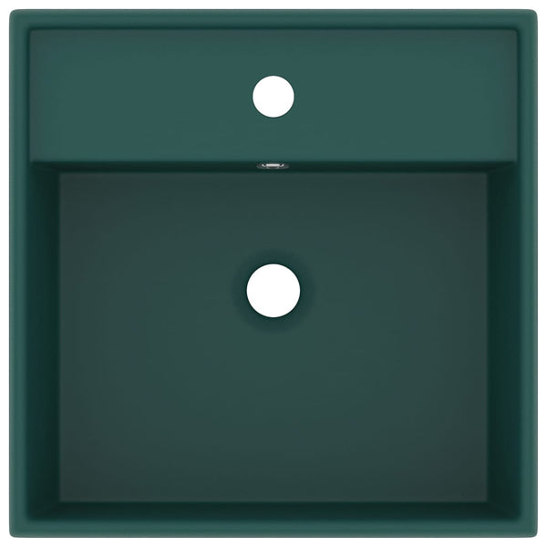 Ylellinen pesuallas ylivuotoaukolla tummanvih. 41x41 cm keraami