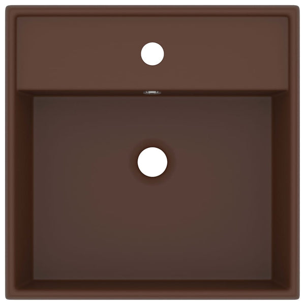 Ylellinen pesuallas neliö matta tummanruskea 41x41 cm keraami