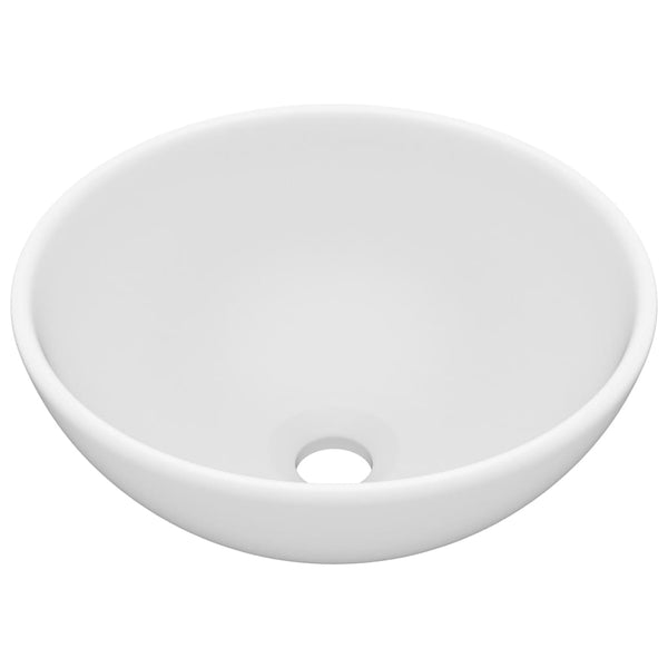 Ylellinen pesuallas pyöreä matta valkoinen 32,5x14 cm keraami