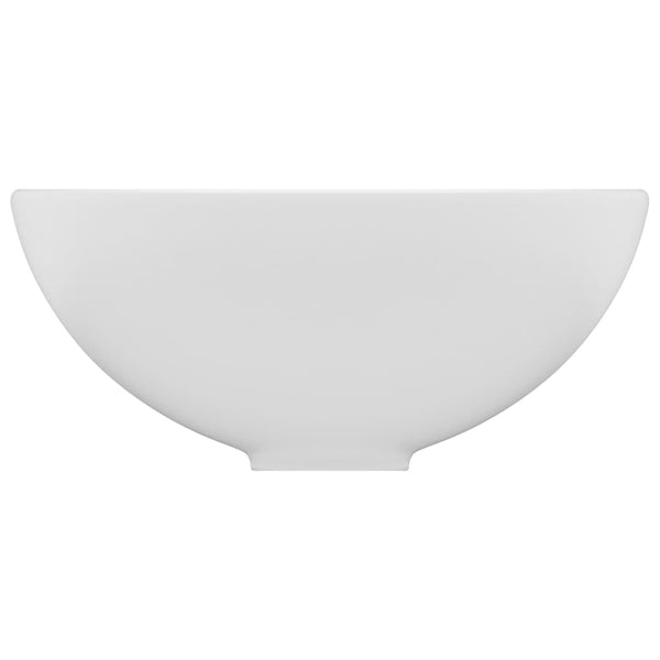 Ylellinen pesuallas pyöreä matta valkoinen 32,5x14 cm keraami