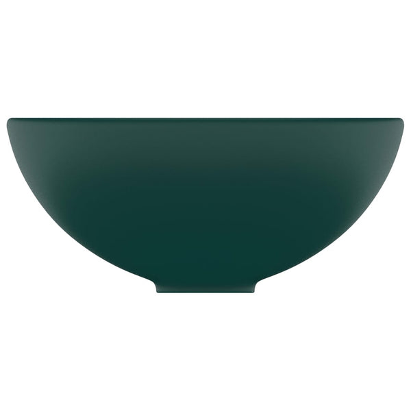 Ylellinen pesuallas pyöreä matta tummanvihreä 32,5x14cm keraami
