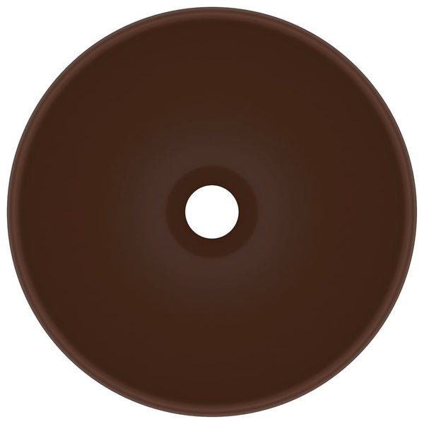 Ylellinen pesuallas pyöreä matta tummanruskea 32,5x14cm keraami
