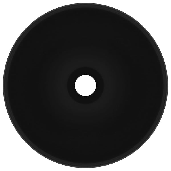 Ylellinen pesuallas pyöreä matta musta 32,5x14 cm keraami