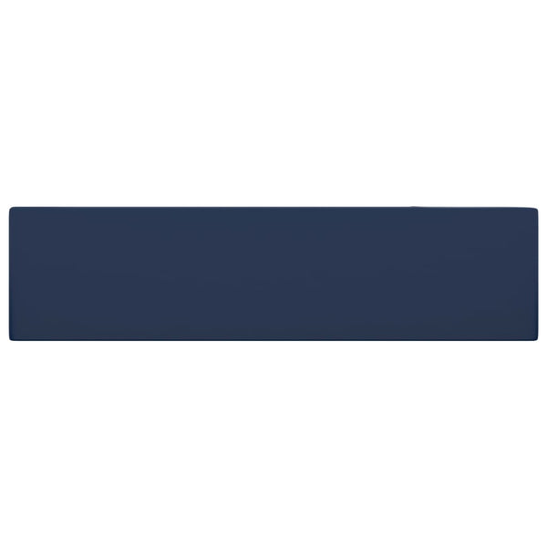 Tummansininen kylpyhuoneen pesuallas ylivuodolla keraaminen Amina