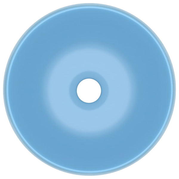 Ylellinen pesuallas pyöreä matta vaaleansininen 40x15cm keraami