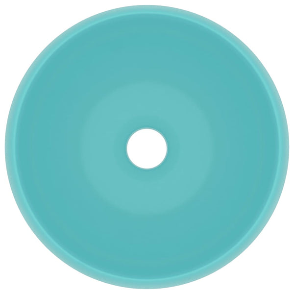 Ylellinen pesuallas pyöreä matta vaaleanvihreä 40x15 cm keraami