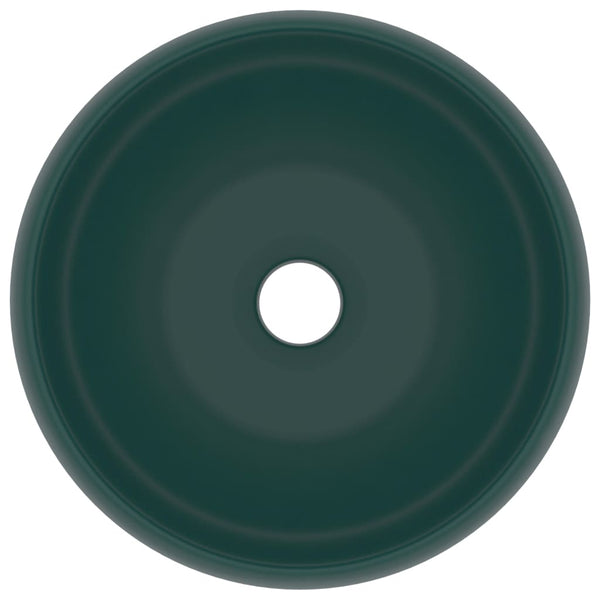 Ylellinen pesuallas pyöreä matta tummanvihreä 40x15 cm keraami