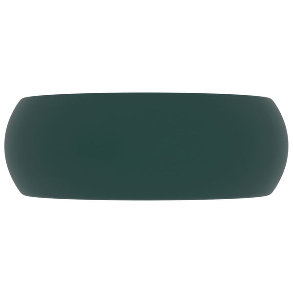 Ylellinen pesuallas pyöreä matta tummanvihreä 40x15 cm keraami