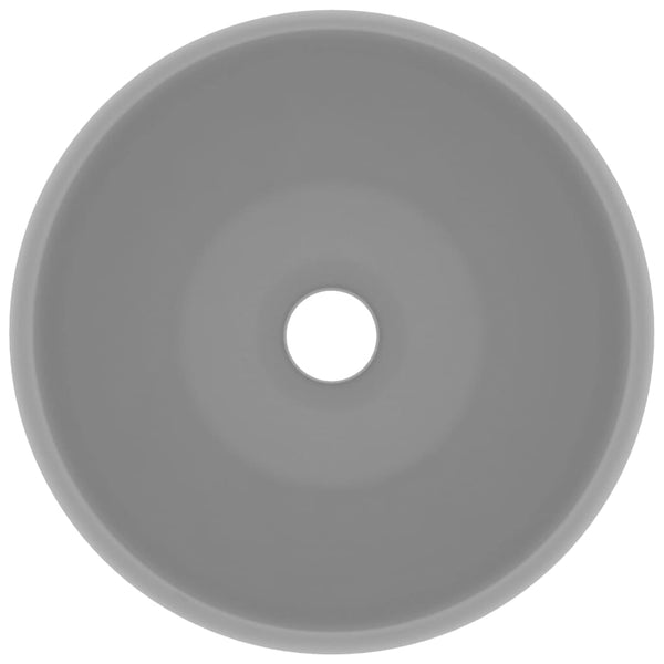 Ylellinen pesuallas pyöreä matta vaaleanharmaa 40x15 cm keraami