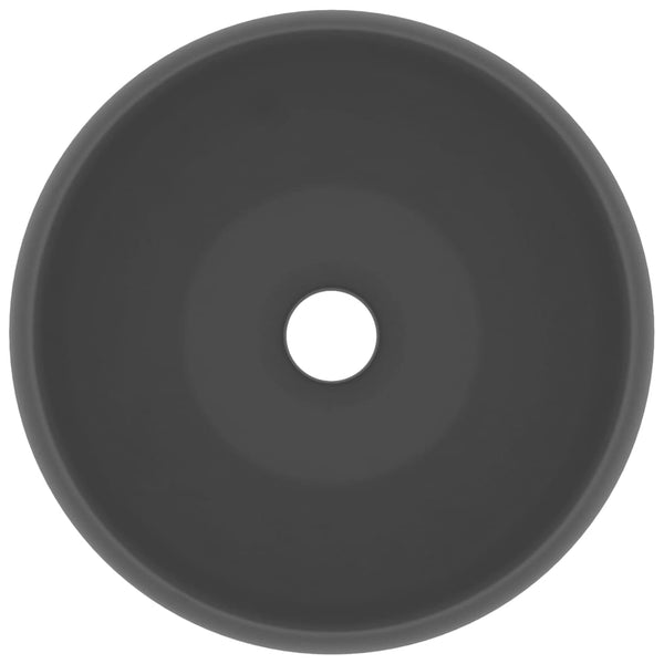 Ylellinen pesuallas pyöreä matta tummanharmaa 40x15 cm keraami