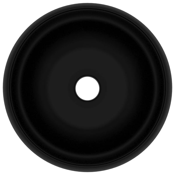 Ylellinen pesuallas pyöreä matta musta 40x15 cm keraami