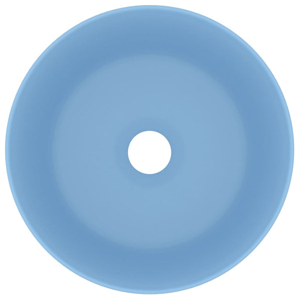 Ylellinen pesuallas pyöreä matta vaaleansininen 40x15cm keraami