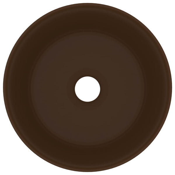 Ylellinen pesuallas pyöreä matta tummanruskea 40x15 cm keraami