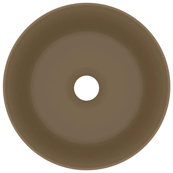 Ylellinen pesuallas pyöreä matta kerma 40x15 cm keraamiikka