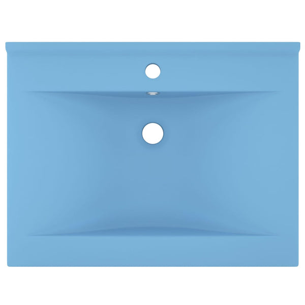 Ylellinen pesuallas hanareiällä vaaleansininen 60x46 cm keraami