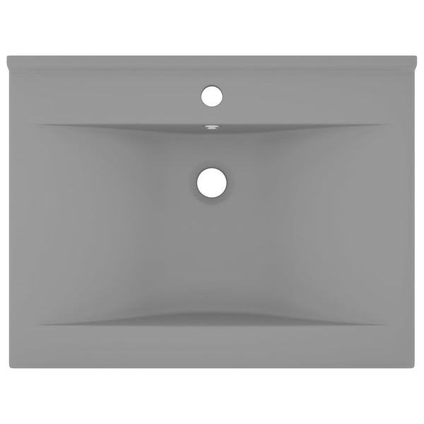 Ylellinen pesuallas hanareiällä vaaleanharmaa 60x46 cm keraami