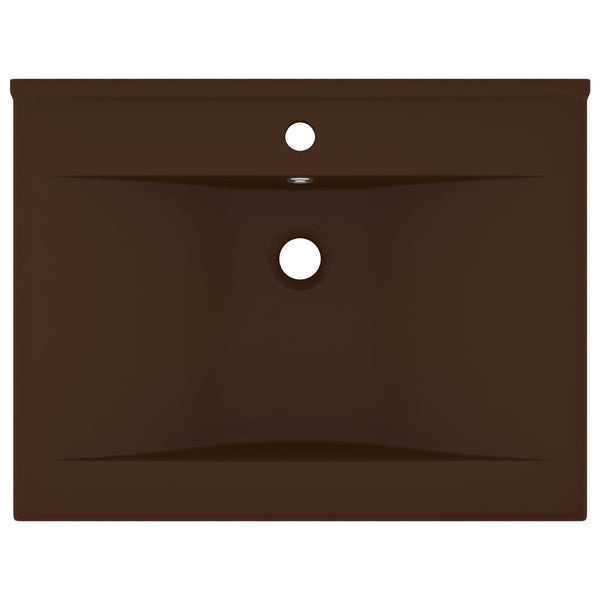 Ylellinen pesuallas hanareiällä tummanruskea 60x46 cm keraami