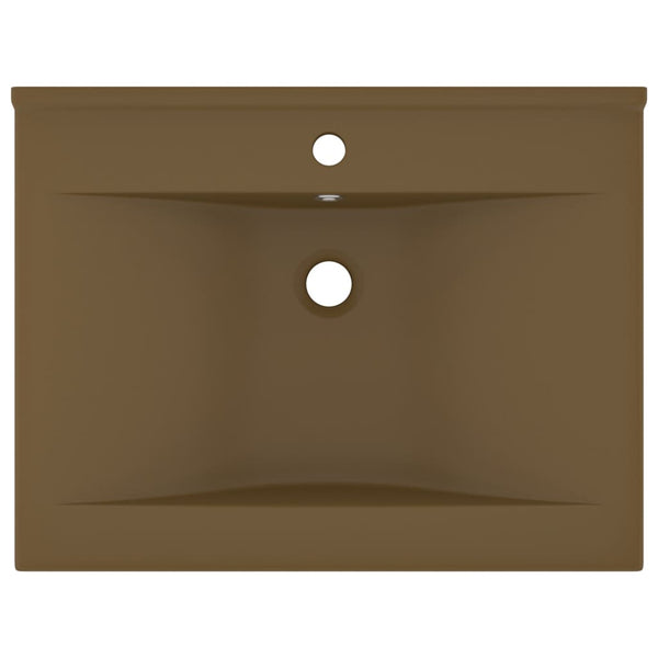 Ylellinen pesuallas hanareiällä matta kerma 60x46 cm keraami