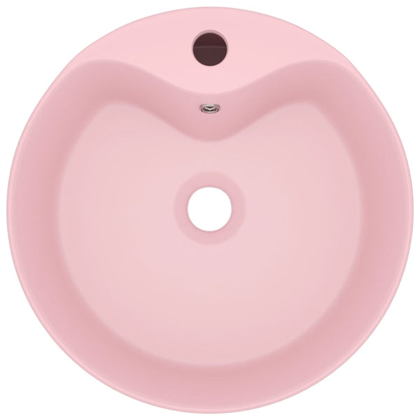 Ylellinen pesuallas ylivuodolla mattapinkki 36x13 cm keraaminen