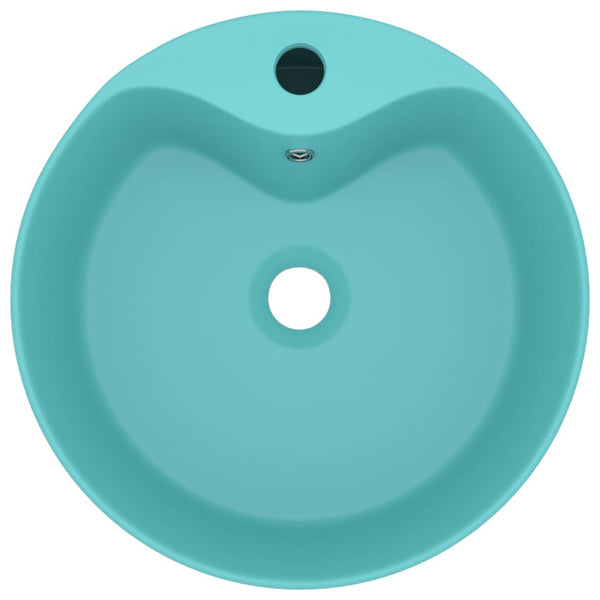 Ylellinen pesuallas ylivuodolla mattavihreä 36x13 cm keraaminen