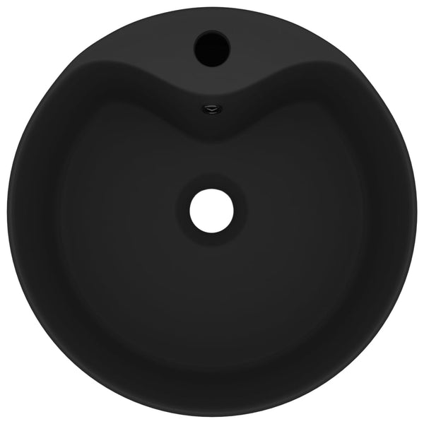 Ylellinen pesuallas ylivuodolla mattamusta 36x13 cm keraamine