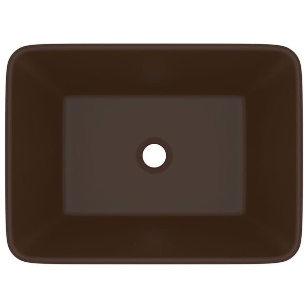 Ylellinen pesuallas matta tummanruskea 41x30x12 cm keraaminen