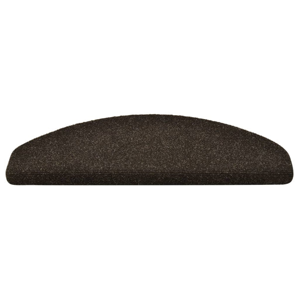 Itsekiinnittyvät porrasmatot 15 kpl tummanruskea 65x21x4 cm