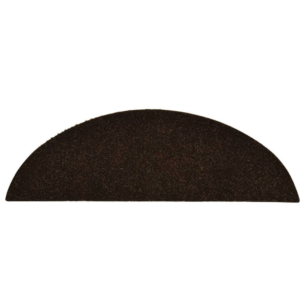 Itsekiinnittyvät porrasmatot 15 kpl ruskea 56x17x3cm neulahuopa