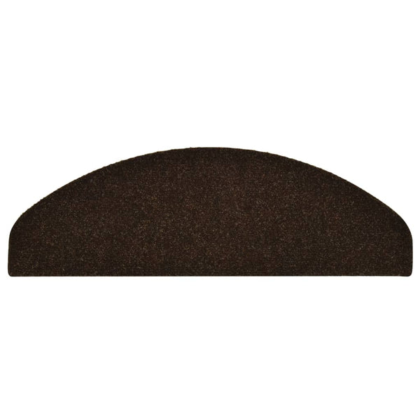 Itsekiinnittyvät porrasmatot 15 kpl ruskea 65x21x4cm neulahuopa