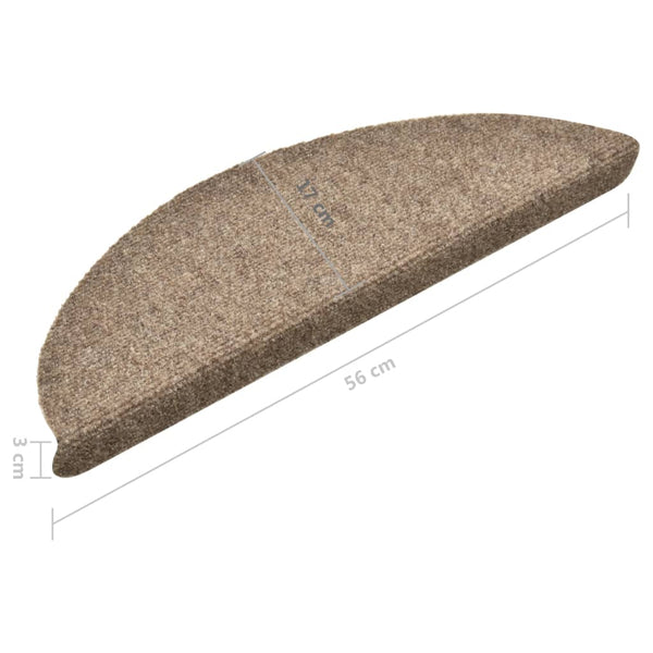 Itsekiinnittyvät porrasmatot 15 kpl kerma 56x17x3 cm neulahuopa