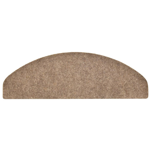 Itsekiinnittyvät porrasmatot 15 kpl kerma 65x21x4 cm neulahuopa